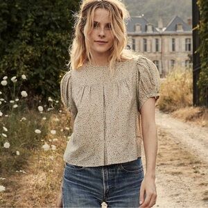 Doen Floral Cotton Piroutte Top